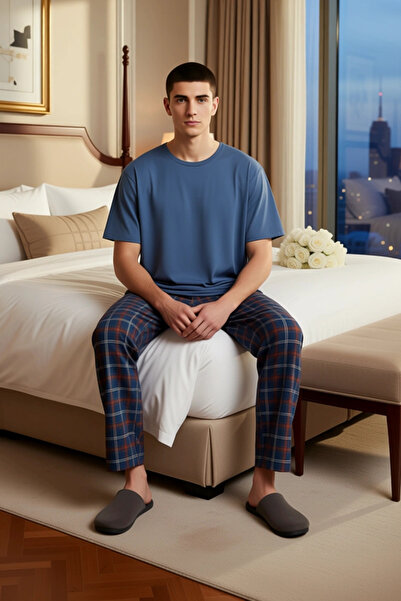 PayBuy Men's Tile Plaid Pajama Set Functional Durable Quality Comfortable Aesthetic Premium Stylish