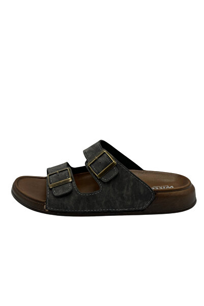 Witta Leather Double Strap Anatomical Men's Slippers