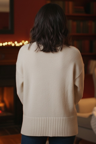 STEFFKON Women's oversized sweater - Round collar