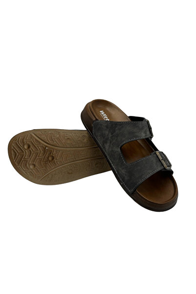 Witta Leather Double Strap Anatomical Men's Slippers