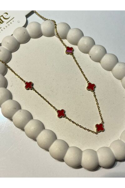 Pure Kırmızı Çelik Kolye