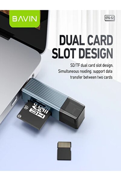 Bavin 3-In-1 Card Reader SD & TF Card Support - OTG-52