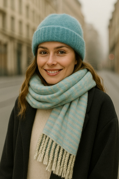 kuru Seturi duble de căciulă călduroasă și șal