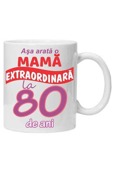 CRD PRINT Personalized ceramic mug 'This is what an extraordinary mother looks like - 80 years'