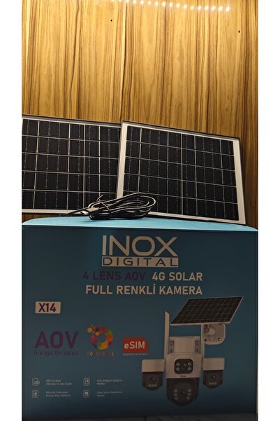inox İNOX-X14 4 KAMERALI SOLAR PANELLİ E-SİM ÖZELLİKLİ FULL RENKLİ KAMERA (SİM KART GEREKTİRMEZ)
