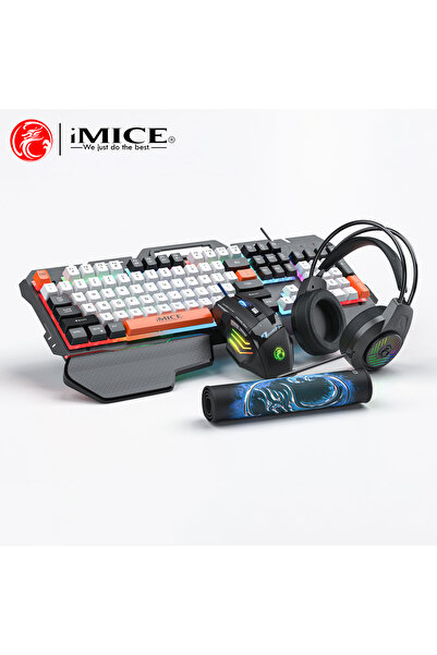 iMice Gaming Combo Pack 4-in-1 – RGB Keyboard, Precision Mouse, Headset & Mousepad