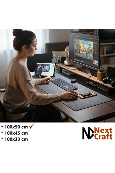 Next Craft Felt Table Top Mousepad and Desk Protector Anthracite Color 3 mm