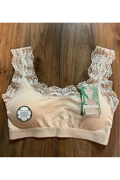 Anıt Women's Comfortable Lace Bustier with Removable Bamboo Pads