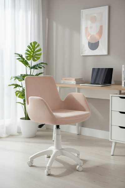 KUZEYSANDALYE Maki Beyaz Ayaklı Çalışma Sandalyesi Yetişkin ve Çocuk Bilgisay...