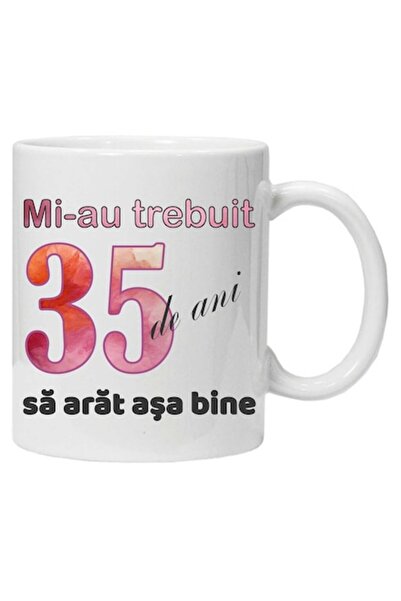 CRD PRINT Personalized mug with print "It took me 35 years to look this good - 2" (35), White, Ceramic, 330 ml