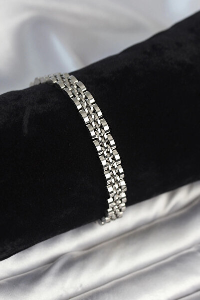 Epilons سوار رجالي من الفولاذ 316L بسمك 7 مم بلون فضي