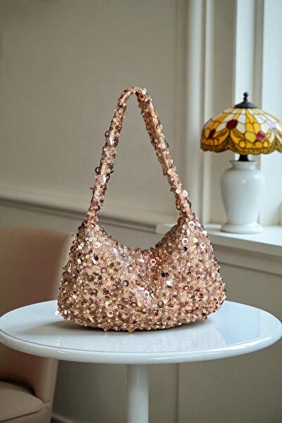 vesperatr Pullu boncuklu abiye el çantası