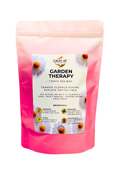 Calm AF Rituals Ceai de Baie „Garden Therapy” – Mix de Plante, Uleiuri Esentiale, Sare de Baie Epsom