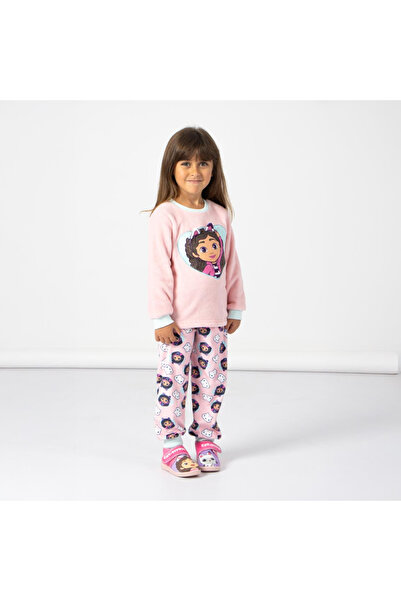 Gabby's Dollhouse Long-sleeve coral fleece pajamas, Hey
