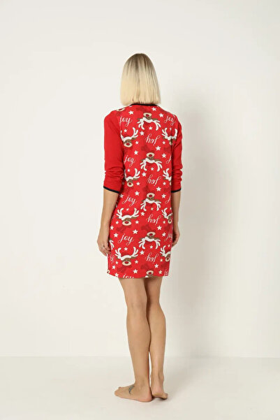 TOSKI Christmas nightgown, Red, with Printed