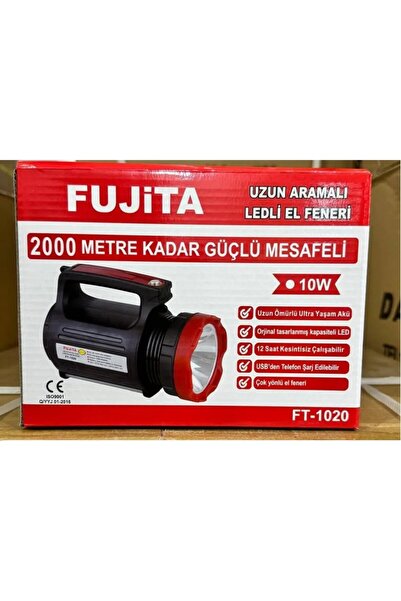 Fujita FT-1020 Projektör El Feneri 10W 2000MT Akülü Kamp Lambası Uzun Mesafe ...