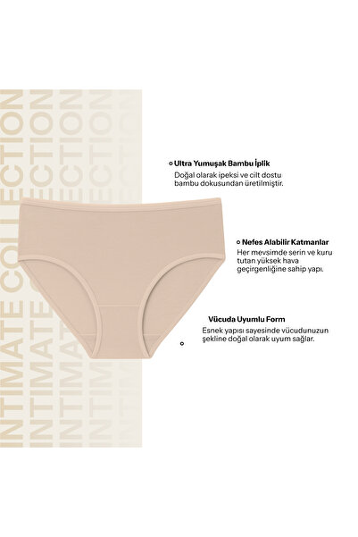 LOVE RAİN FASHİON Loverain Women's Bamboo Panties – Soft, Breathable, Skin-Friendly 3-Pack