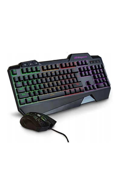 Gonga Ergonomic gaming keyboard and mouse kit 3200dpi, 7 RGB colors, Gonga® Black