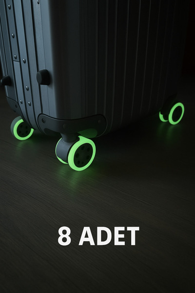 DefneAtes 8 Adet Silikon Valiz Bavul Tekerleği Kılıfı, Sessiz Koruyucu, Ofis ...