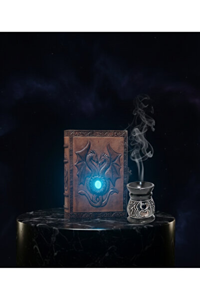 Livenda Stone Leather Notebook and Obsidian Stone Censer