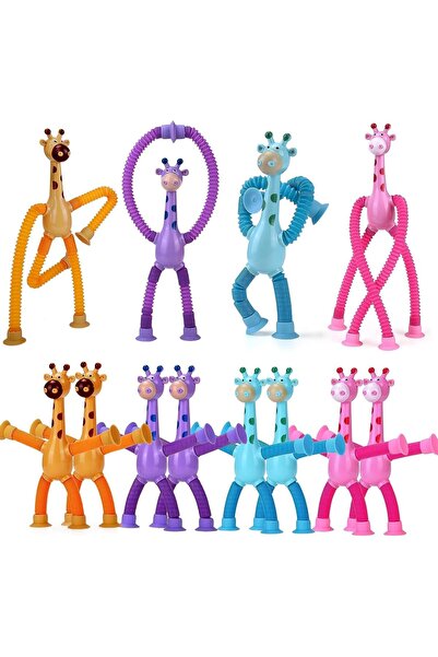 GENERAL KIDSZONE Giraffe Telescopic Suction Cup Fidget Toy Set (Set of 10)