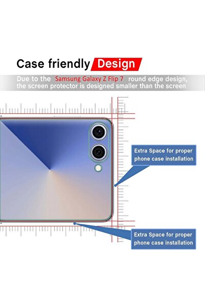 KASTWAVE Screen Protector for Samsung Galaxy Z Flip 7 — 2x Tempered Glass + 2x TPU