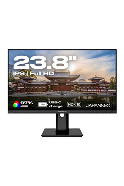Japannext 23.8" IPS FHD Monitor | USB-C 65W, HDMI, sRGB 93%, VESA Compatible