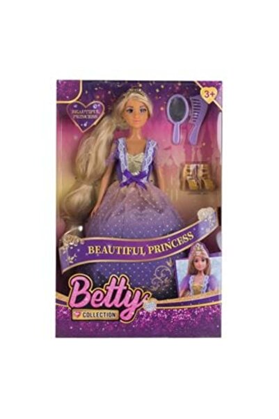 SHOPIENS Princess Doll with Lilac Dress and Very Long Hair