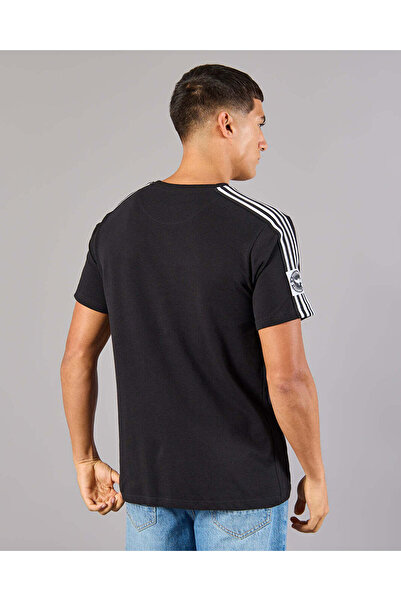 REDTAG Men Black Printed Basic T-Shirt