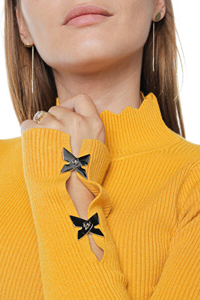 Jolenttine Ribbed turtleneck (cashmere-wool blend), mustard