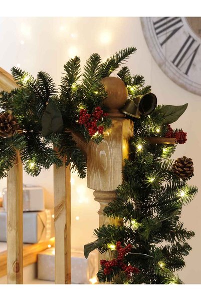 Empressco Green Christmas Pine Branch Garland, Fireplace and Table Decoration, 270 cm