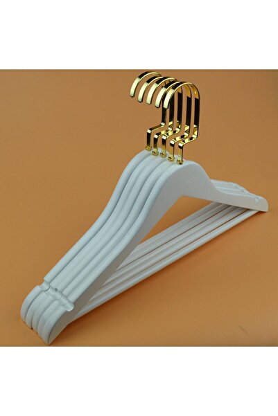 ZÜMHA شماعات ملابس وفساتين بمظهر خشبي أبيض 10 قطع