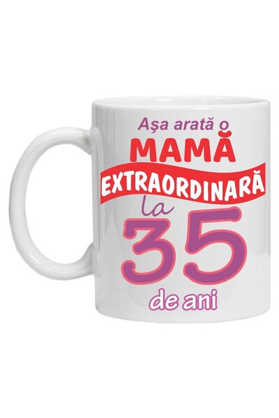 CRD PRINT Personalized mug 'This is what an extraordinary mom looks like - 35 years' - 330 ml