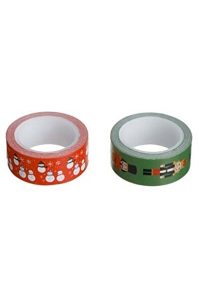 SHOPIENS Χριστουγεννιάτικη ταινία Washi Tape Κόκκινη και Πράσινη με φιγούρες ...
