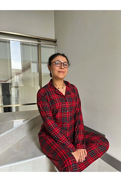 Marka Roselle Plaid Front Buttoned Pajama Set