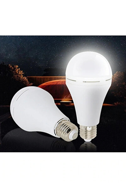 Fujita 2 ADET-Acil Aydınlatma Şarjlı Ampul 30w Beyaz Işık E27 Led Ampul