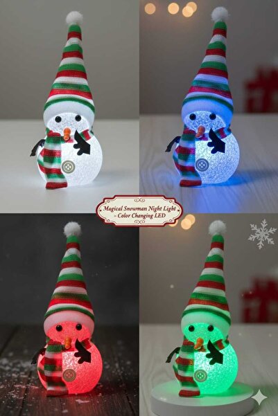 LEVA Red Lighted Snowman Christmas Ornament 15 Cm, Decorative and Stylish Design