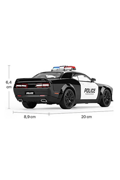 DrKala Digital Kala Metal Police Car - Dodge Challenger, Sounds & Lights, Opening Doors/Hood/Trunk