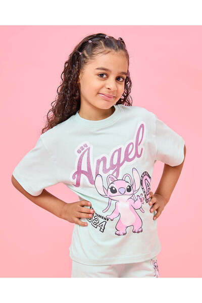 REDTAG تي شيرت مربع الشكل بطبعة غرز النعناع للفتيات