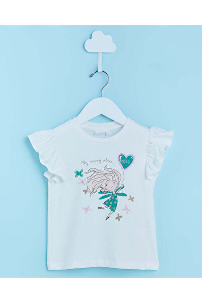 REDTAG White Placement Print Girl T-Shirt