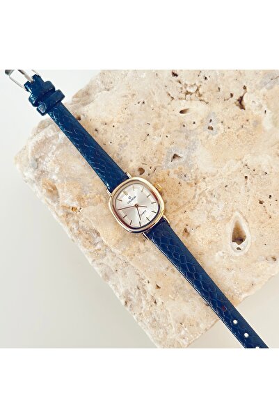 Vesce Atelier Phire Gold Leather Navy Blue Cord Watch
