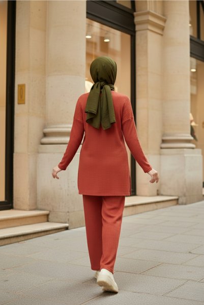 Zeneva Collection Set din două piese din twill (bluză și pantaloni) 5300-TES