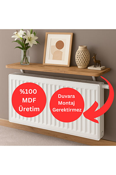 Kydonia Home 90x15 cm MDF Montajsız Petek Üstü Dekoratif Raf Kalorifer Peteği Üstü Uçan Raf