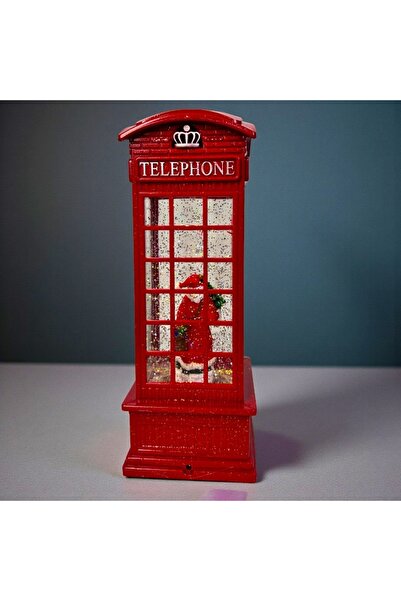 velve Luminous and musical decoration in the shape of a London telephone, with Christmas decoration, 27x10 cm