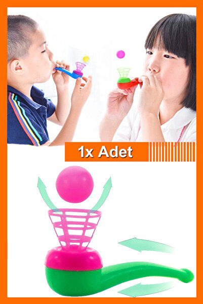 Bundeba 1 Adet Saksafon Top Üfleme Oyunu Karne Hediyesi Eğitici Oyuncak Popit Pipet Nefesle Top Kaldırma