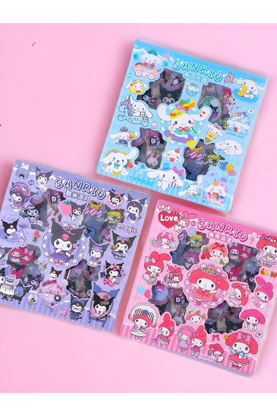 ÖZ OFİS Kuromi My Melody Cinnamoroll Sanrio Sticker Seti - 470 Adet Scrapbook...