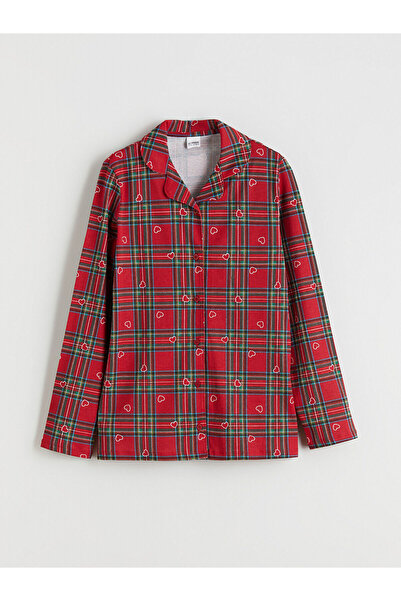 LC Waikiki Σετ πιτζάμες για κορίτσια με κόκκινο καρό σχέδιο LCW Kids