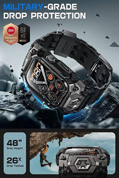 Supcase Protective Case and Adjustable Band for Apple Watch 10 46mm (Unicorn Beetle Noir)