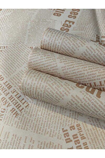 Genel Markalar 70x50 cm Çift Taraflı Kraft Gazete Baskılı Kahve yazılı Ambala...