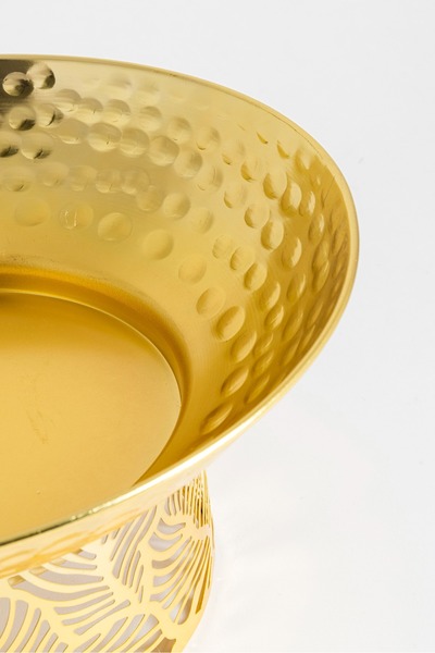 Bin Shihon Dates, glass, and rectangular golden tray